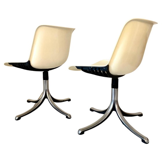 Image 1 of 3X Set van drie Modus bureaustoelen, Osvaldo Borsani voor Tecno, Italië 1960