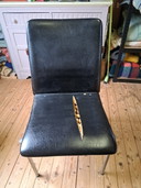 2x  Thereca Rosewood & metal eetkamerstoelen