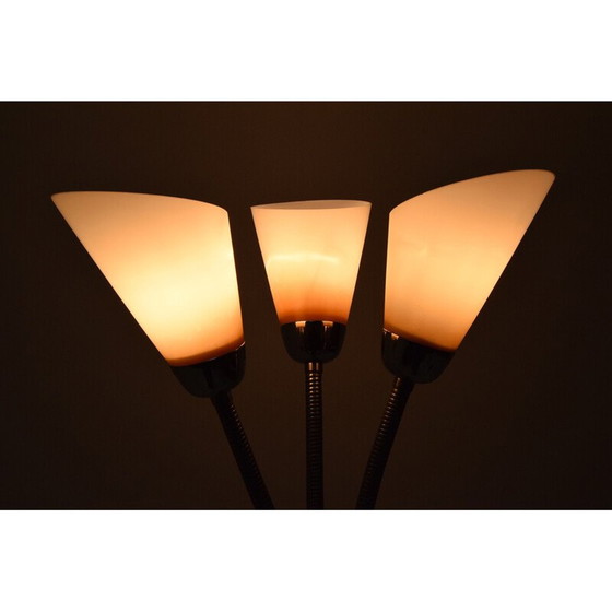Image 1 of Vintage vloerlamp van glas, gelakt metaal en chroom, Tsjecho-Slowakije 1960