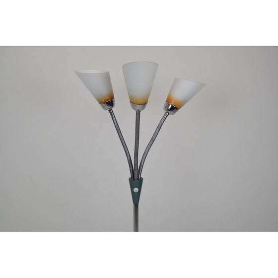 Image 1 of Vintage vloerlamp van glas, gelakt metaal en chroom, Tsjecho-Slowakije 1960