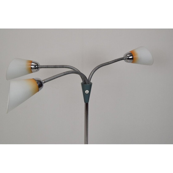 Image 1 of Vintage vloerlamp van glas, gelakt metaal en chroom, Tsjecho-Slowakije 1960