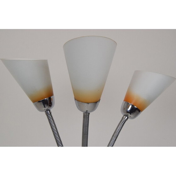 Image 1 of Vintage vloerlamp van glas, gelakt metaal en chroom, Tsjecho-Slowakije 1960