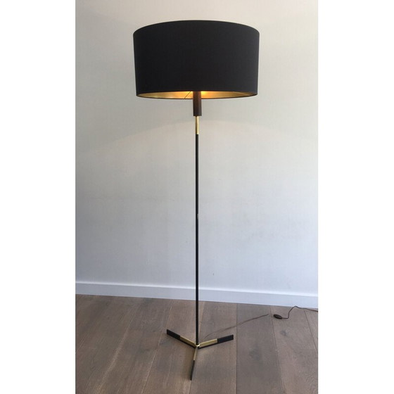 Image 1 of Vintage metalen en messing vloerlamp, 1950