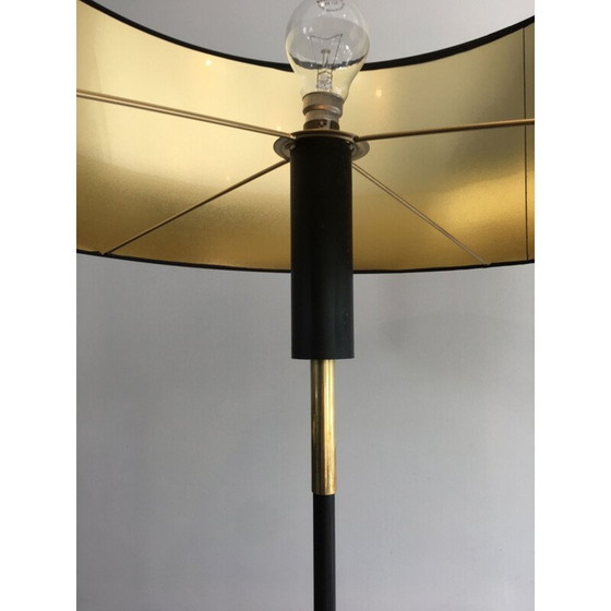 Image 1 of Vintage metalen en messing vloerlamp, 1950