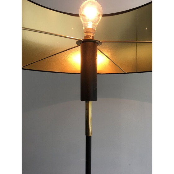 Image 1 of Vintage metalen en messing vloerlamp, 1950