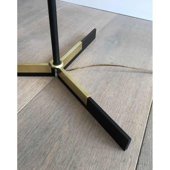 Image 1 of Vintage metalen en messing vloerlamp, 1950