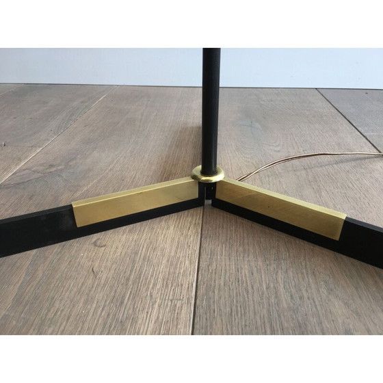 Image 1 of Vintage metalen en messing vloerlamp, 1950