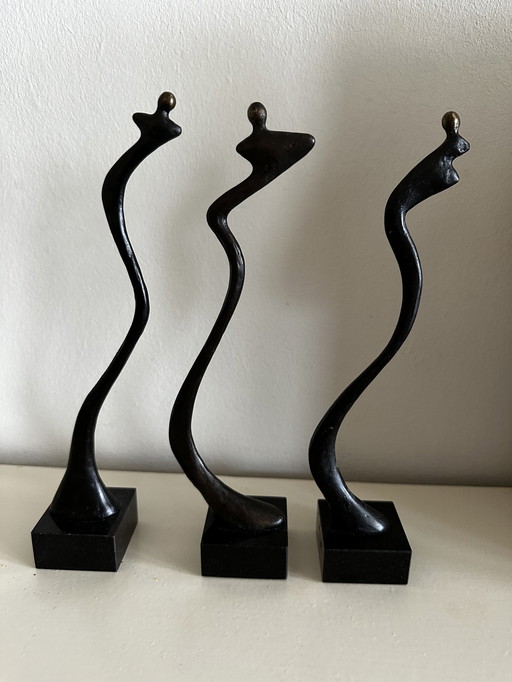 3x Corry Ammerlaan sculptuur