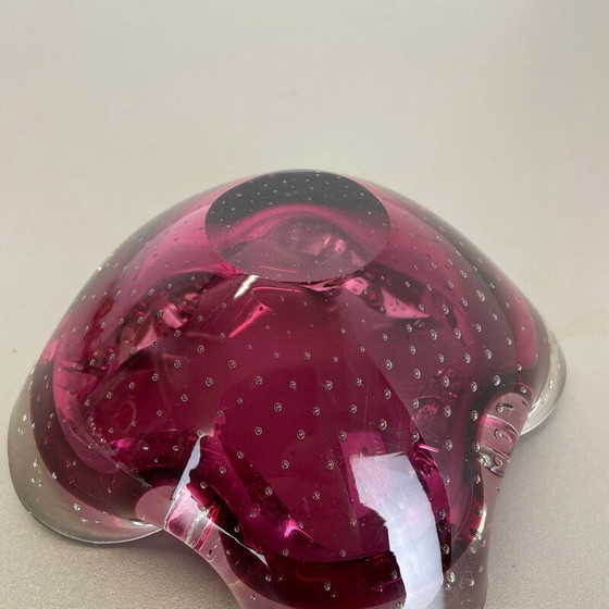 Image 1 of Vintage roze Murano bubbelglas asbak, Italië 1970