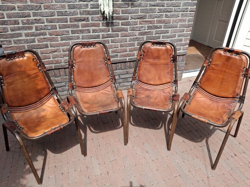 4x Vintage Eetkamerstoelen leer