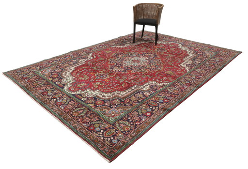 Origineel handgeknoopt Perzisch tapijt Tabriz 30 Raj Fijn 357 X 244 Cm Topconditie