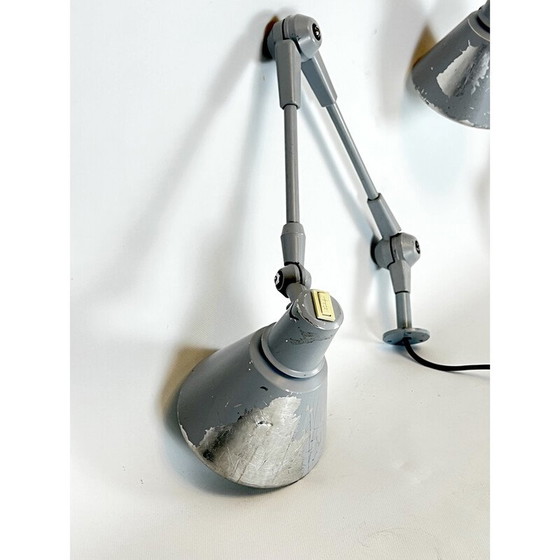 Image 1 of Paar vintage Aure metalen wandlampen voor Stilnovo, Italië 1960