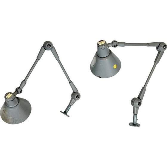 Image 1 of Paar vintage Aure metalen wandlampen voor Stilnovo, Italië 1960