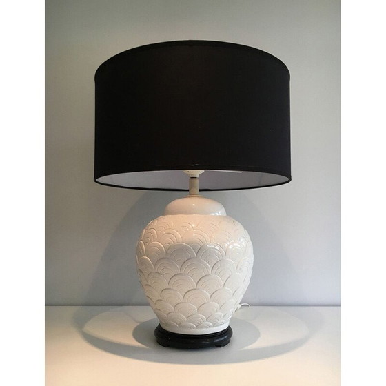 Image 1 of Vintage witte keramische lamp, 1970