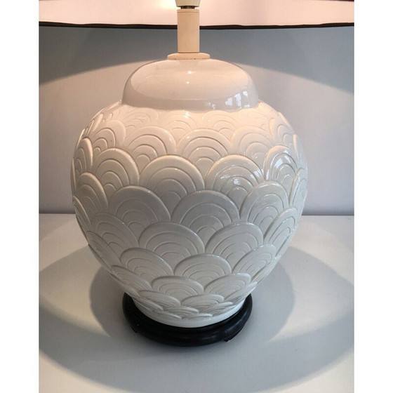 Image 1 of Vintage witte keramische lamp, 1970