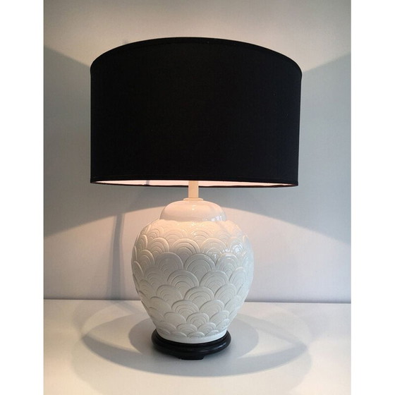 Image 1 of Vintage witte keramische lamp, 1970