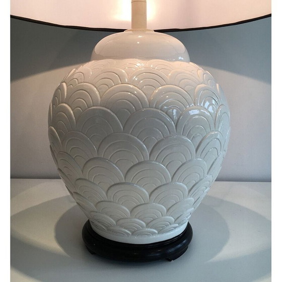 Image 1 of Vintage witte keramische lamp, 1970