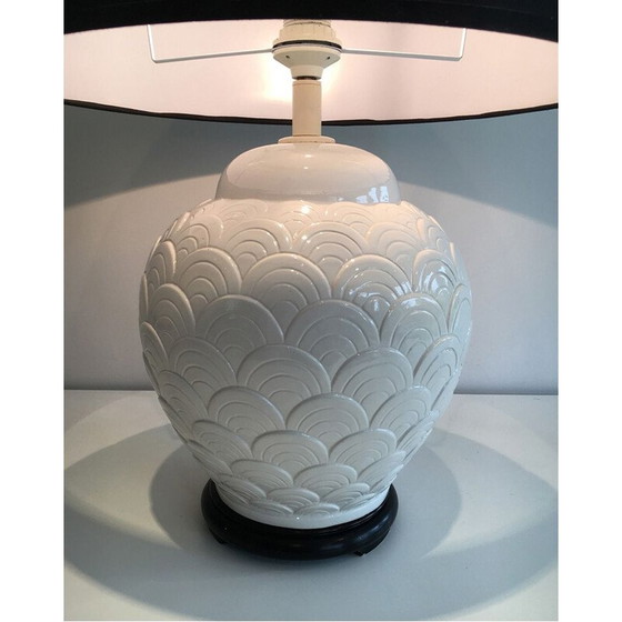 Image 1 of Vintage witte keramische lamp, 1970