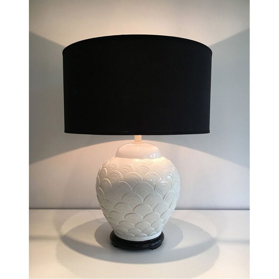 Image 1 of Vintage witte keramische lamp, 1970
