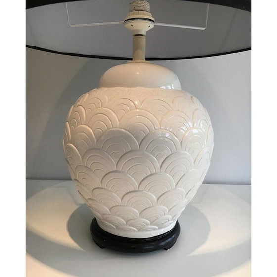 Image 1 of Vintage witte keramische lamp, 1970