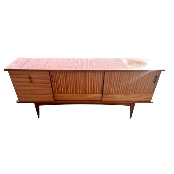 Image 1 of Vintage dressoir in teakfineer en glas