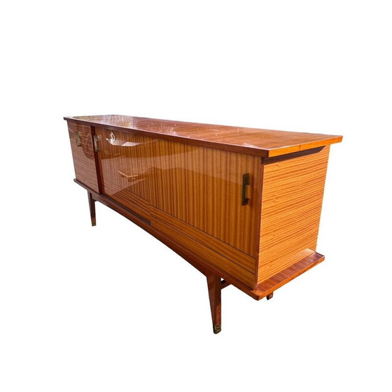 Image 1 of Vintage dressoir in teakfineer en glas