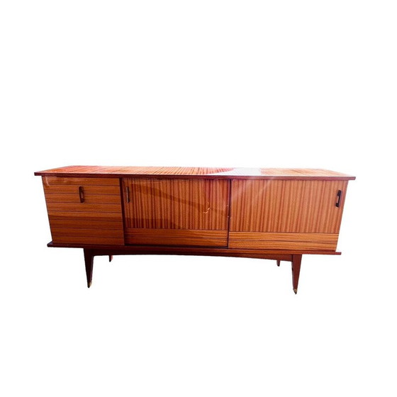 Image 1 of Vintage dressoir in teakfineer en glas