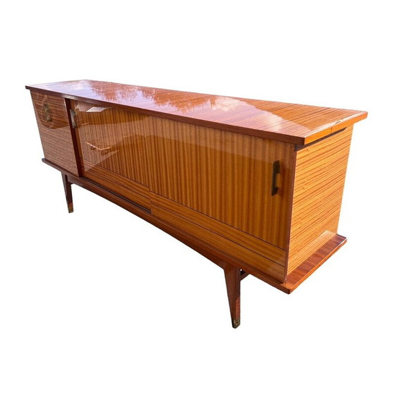 Image 1 of Vintage dressoir in teakfineer en glas