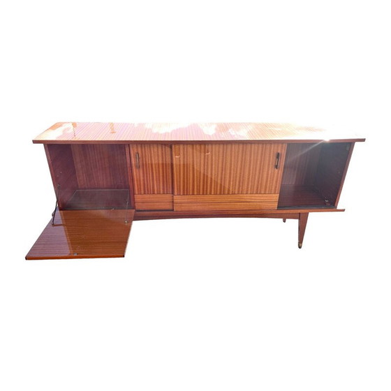 Image 1 of Vintage dressoir in teakfineer en glas