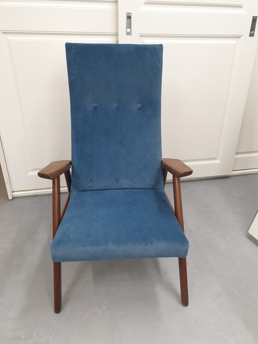 Mid-Century Easychair Nieuw Gestoffeerd