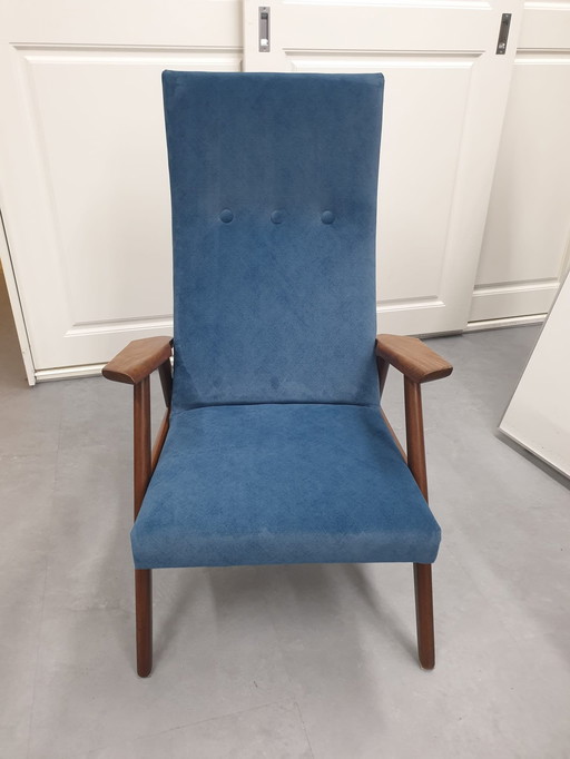 Mid-Century Easychair Nieuw Gestoffeerd