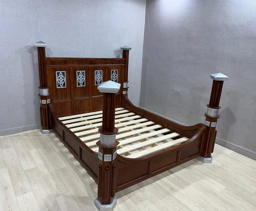 Marokkaans bedframe, handgemaakt Berberbed. Gemaakt van 100% hoogwaardig cederhout