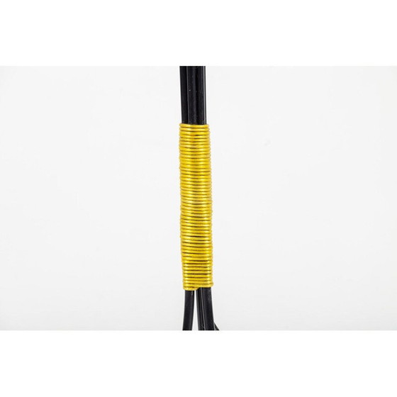 Image 1 of Vintage Franse 6-lichts vloerlamp van glas en metaal 1950