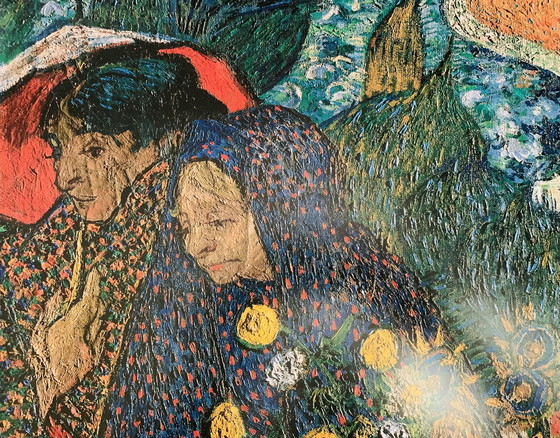 Image 1 of Van Gogh, "Memory of the Garden at Etten, Ladies of Arles, 1888".Authorized Offset Colour Lithograph, Signed, High Quality.  