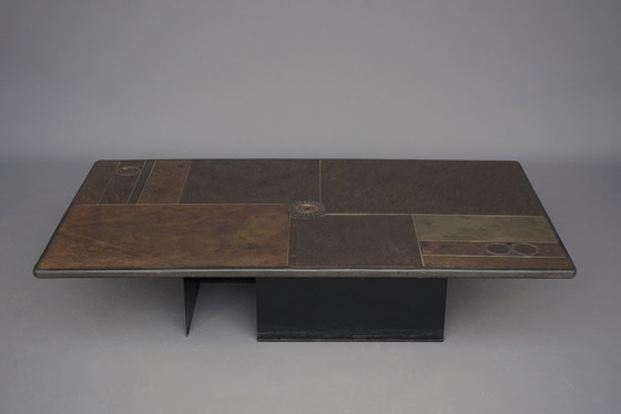 Image 1 of Vintage grote Brutalistische Stenen Tafel