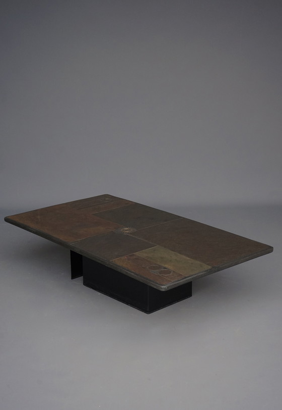 Image 1 of Vintage grote Brutalistische Stenen Tafel