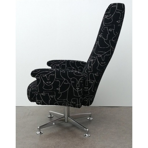 Image 1 of Vintage fauteuil in metaal en stof van Ligne Roset, Frankrijk 1970