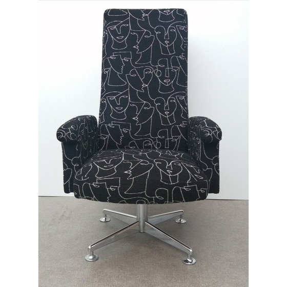 Image 1 of Vintage fauteuil in metaal en stof van Ligne Roset, Frankrijk 1970