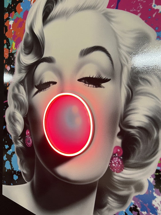 Image 1 of LedMansion Marilyn Monroe Rood Bobble PopArt Wall Kunst Led-lamp