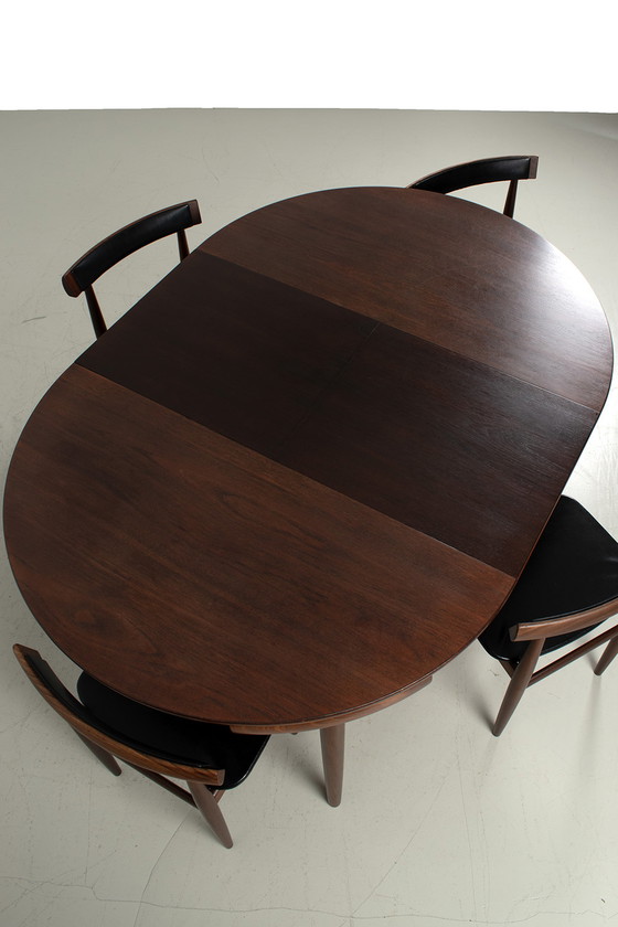 Image 1 of Vintage Hans Olsen uittrektafel met stoelen