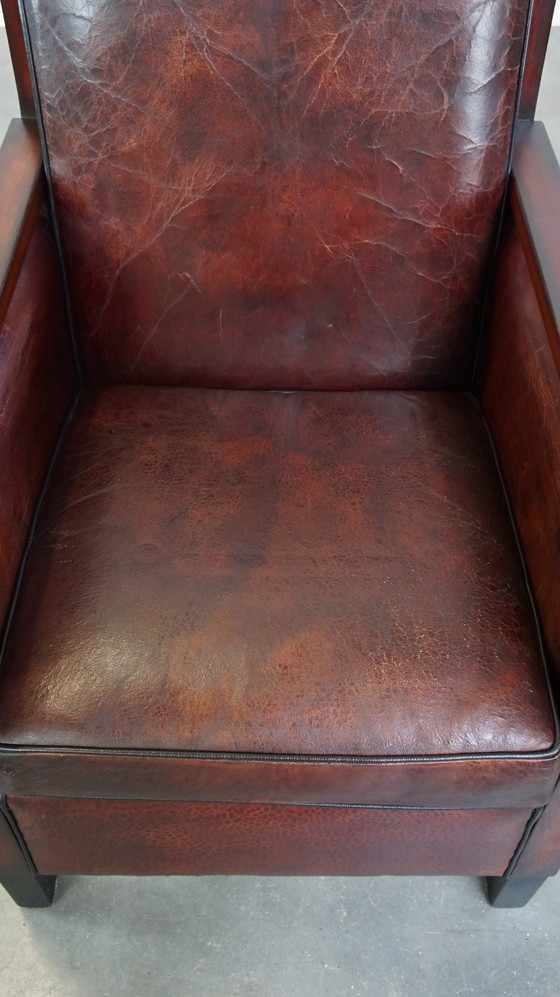 Image 1 of Schapenleren Art Deco Design Armchair