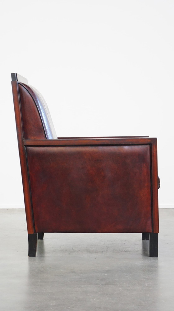 Image 1 of Schapenleren Art Deco Design Armchair