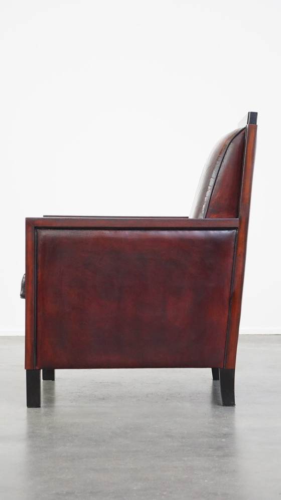 Image 1 of Schapenleren Art Deco Design Armchair