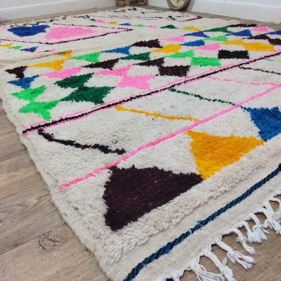 Image 1 of Tapis Berbère Marocain Multicolore En Laine - Marokkanischer Handgefertigter Bunter Berberteppich