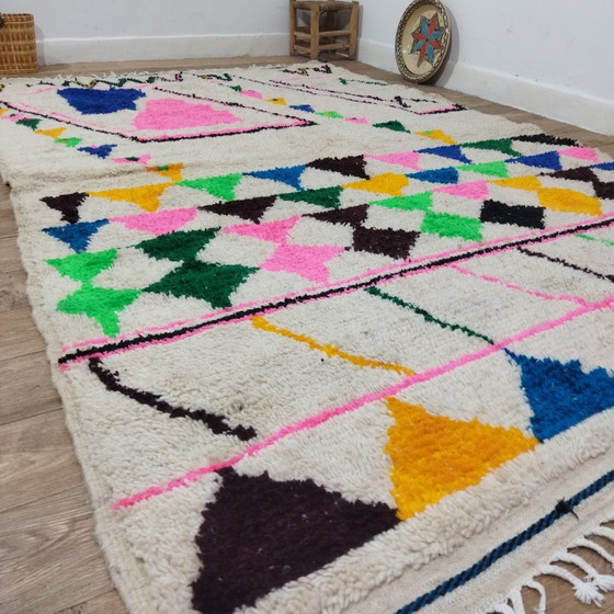 Image 1 of Tapis Berbère Marocain Multicolore En Laine - Marokkanischer Handgefertigter Bunter Berberteppich