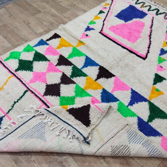 Image 1 of Tapis Berbère Marocain Multicolore En Laine - Marokkanischer Handgefertigter Bunter Berberteppich