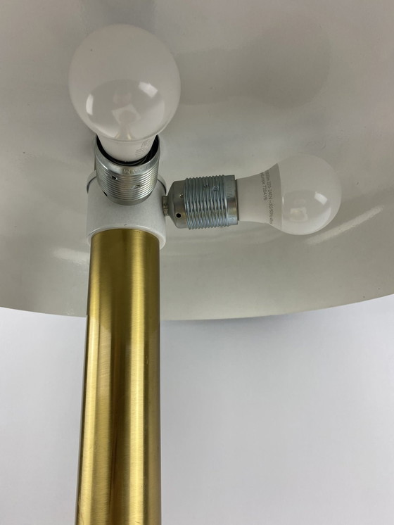 Image 1 of Bruine en gouden bureaulamp 7603 van Heinz F.W. Stahl voor Hillebrand 1970