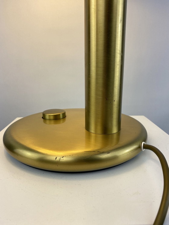 Image 1 of Bruine en gouden bureaulamp 7603 van Heinz F.W. Stahl voor Hillebrand 1970