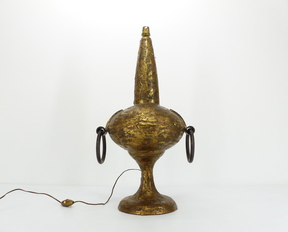 Image 1 of Verguld Bronzen Brutalistische Lamp Max Bre 1970