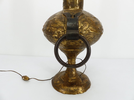 Image 1 of Verguld Bronzen Brutalistische Lamp Max Bre 1970